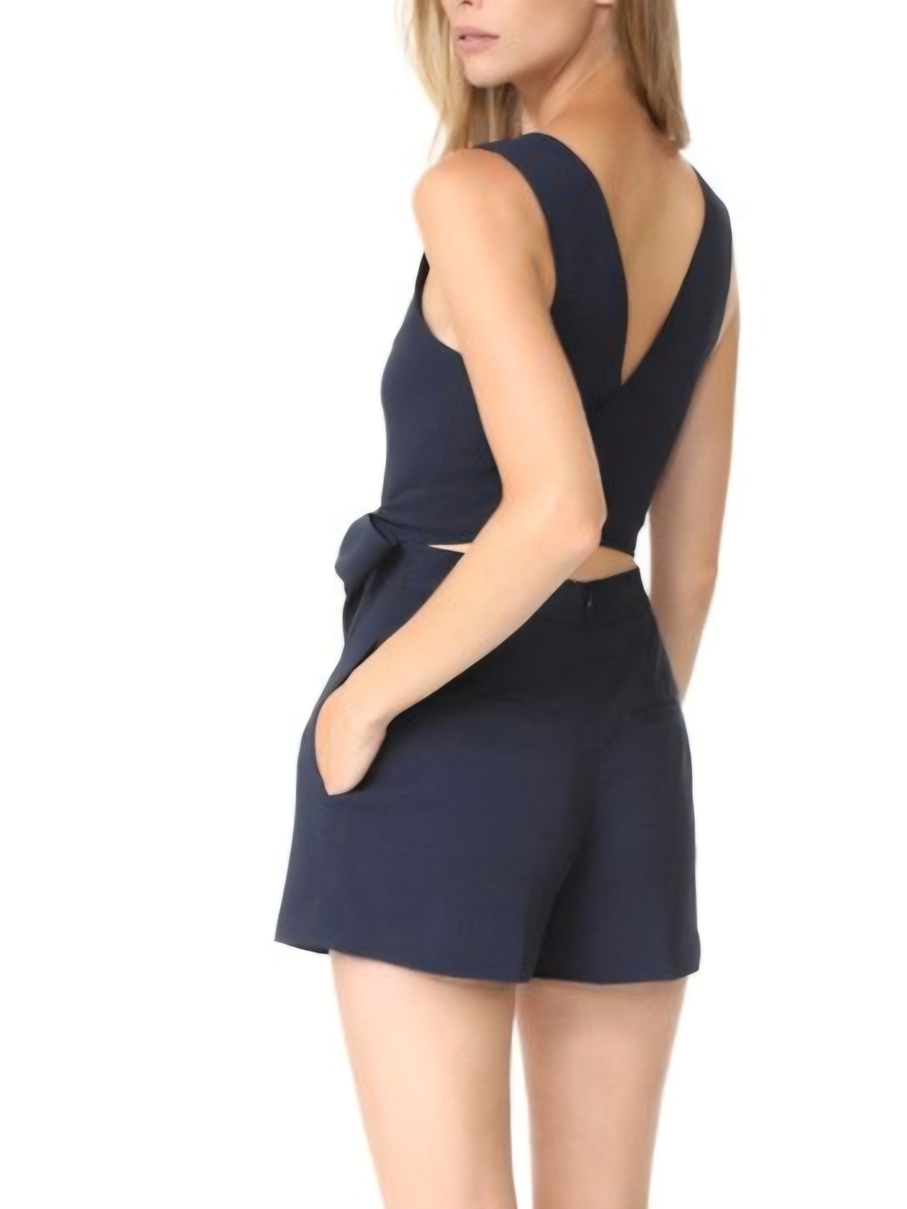 Black Club Monaco Romper Women's High-Waist Tailored Shorts